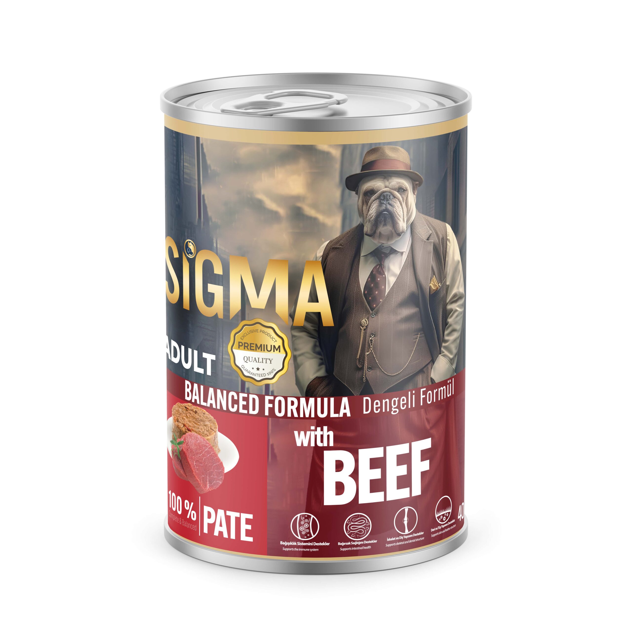 Sigma 400gr pate dog food with beef